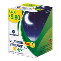 Melatonina act forte 60 cpr integratore alimentare melatonina + valeriana