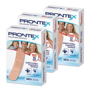 12 cerotti grandi Skin Strips sterili traspiranti e resistenti Prontex